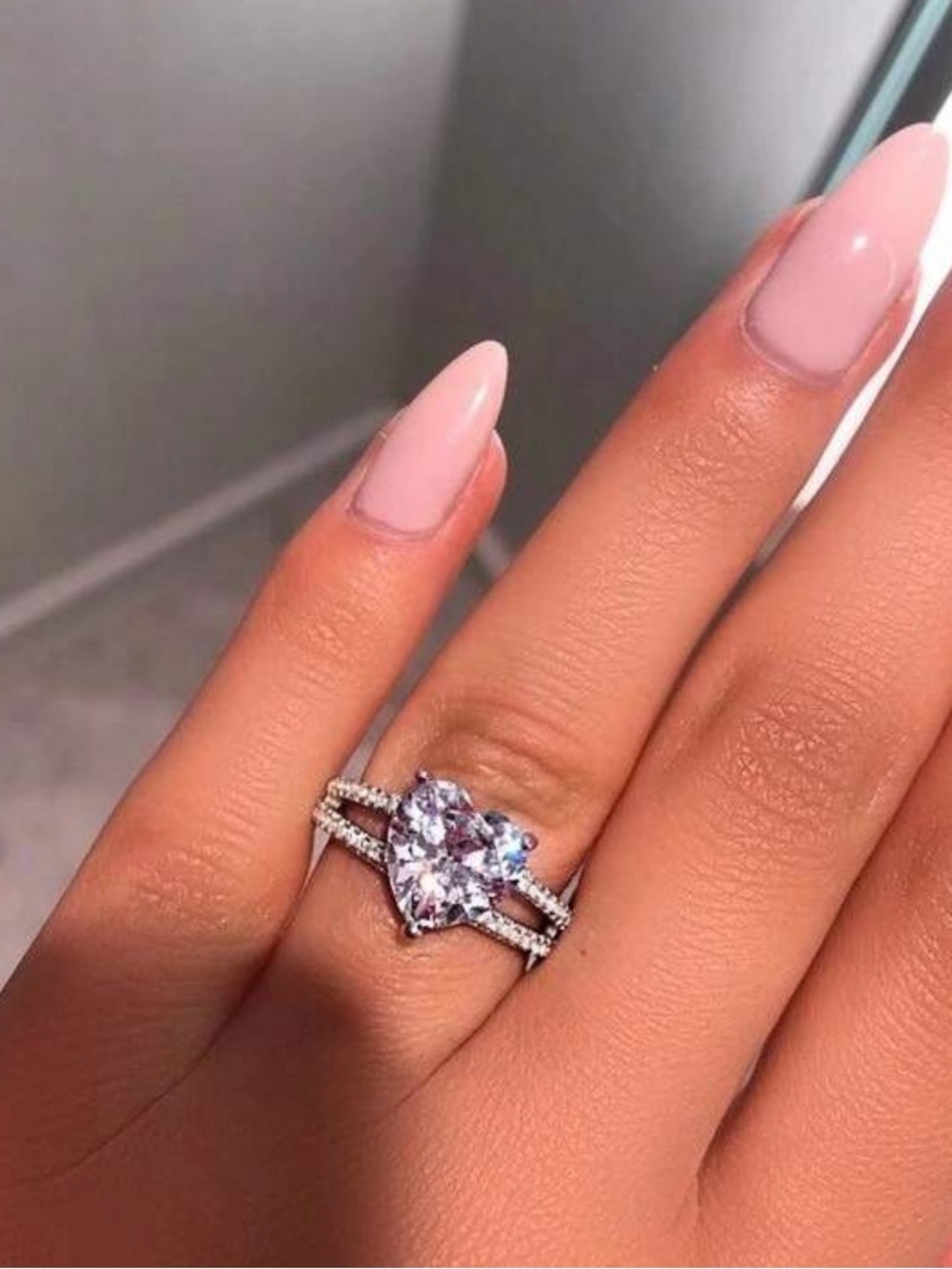 Silver heart ring